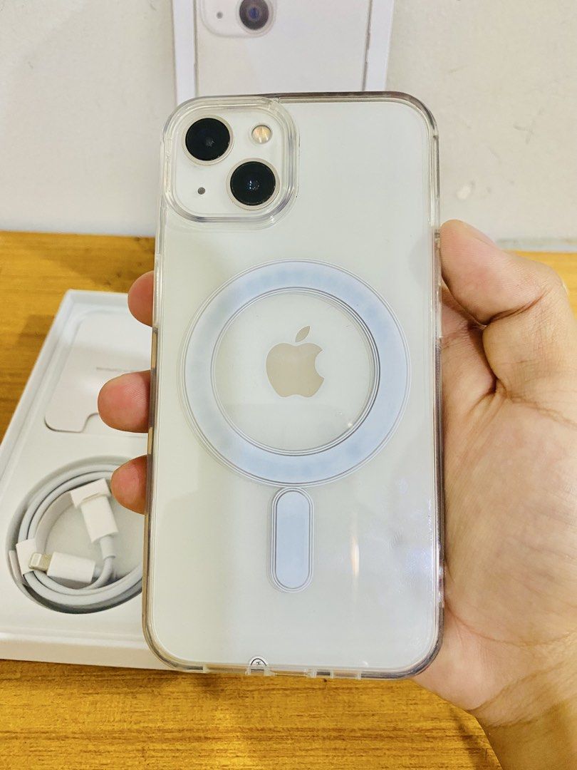 RUSH!! iPhone 13 128gb FU Starlight (Category: iPhone 13 Series) located in Manila. Submitted by hossingadgets (Listing ID 1469881520, Image 2). Description: Rush!! iPhone 13 128gb FU Starlight ✔️Face id ✔️True tone ✔️100% Battery health ✔️100% Original apple iPhones ✔️Second hand but good as brandnew ✔️Complete set ✔️Box, Manual, Sim ejector, Charger Cable ✔️Openline/Factory Unlocked ✔️All bottons are working & crisp ✔️(3) Days Replacement warra