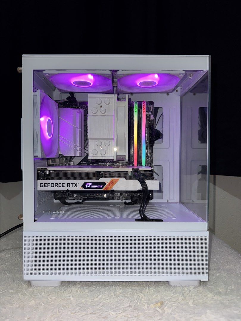 Ryzen 5 5500/ RTX 3050 (Category: Desktops) located in Manila. Submitted by streetrags.ph (Listing ID 1469906631, Image 1). Description: Can run AAA Games Solid 1080P Gaming PC Complete set Specs: AMD Ryzen 5 5500 Asrock B550M/AC WIFI Ready Motherboard Colorful iGame Geforce RTX 3050 Ultra W Duo OC 8GB V2-V- White Sealed Screws T-Force Delta RGB 16gb 3600mhz 8gbx2 DDR4- White 1TB Lexar NM610 M.2 2280 PCie Gen3x4 NVMe SSD (LNM610-1TRB) FSP HV 650W