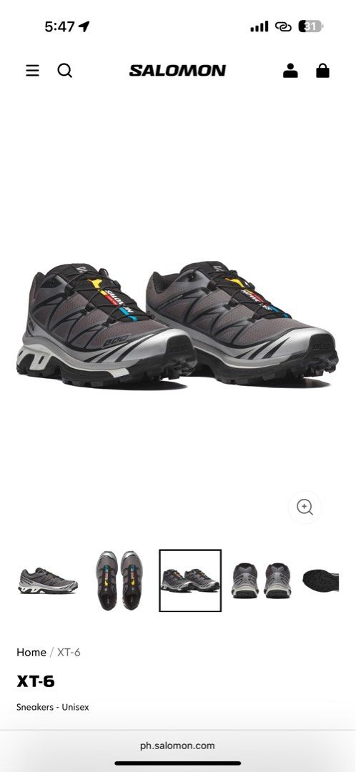 Salomon XT-6 Castlerock (Category: Sneakers) located in Davao. Submitted by aug_amari (Listing ID 1469853672, Image 1). Description: used once only! rfs: eyeing diff color comes w box :) .