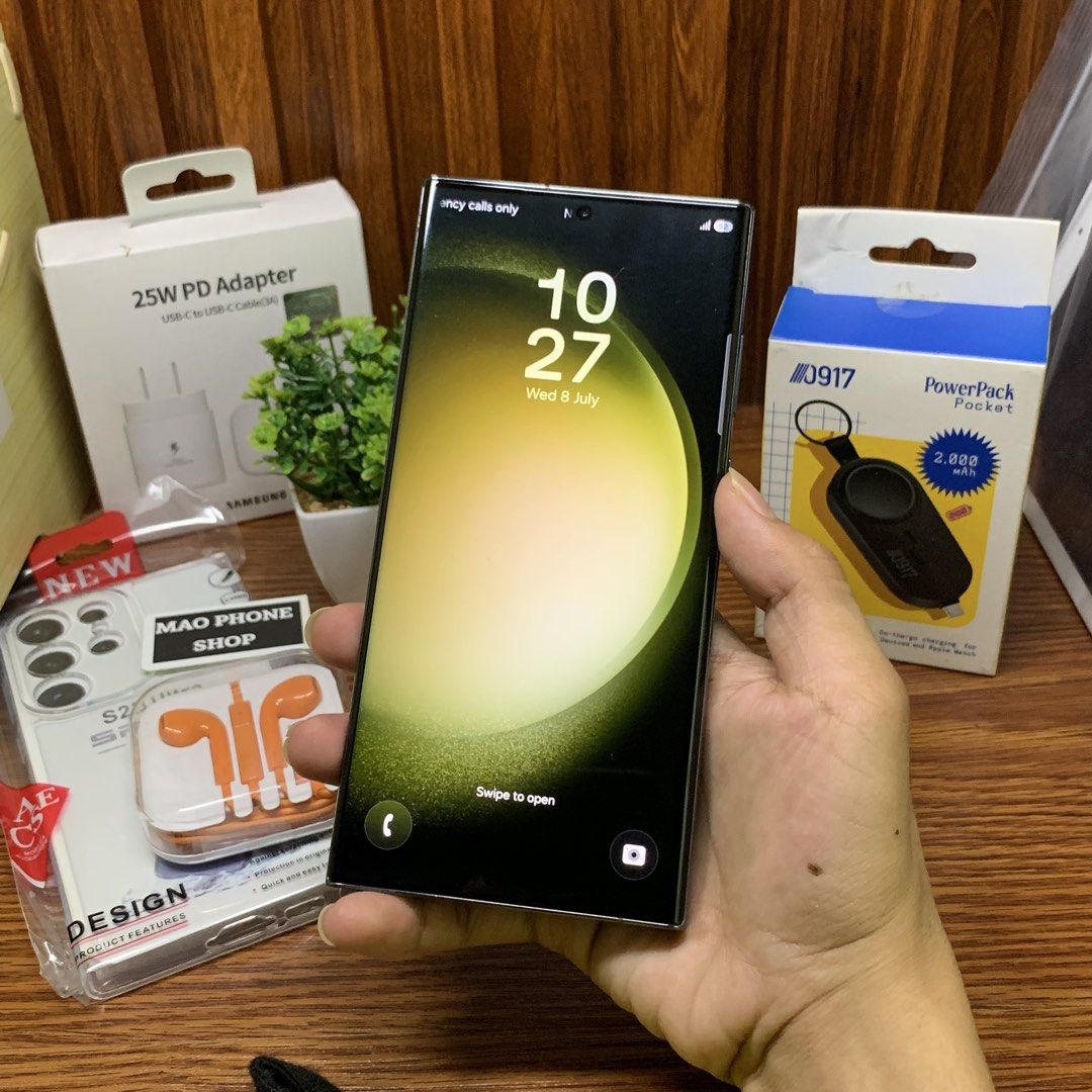 Samsung S23 Ultra 5G (Category: Samsung) located in Manila. Submitted by abidensol06041 (Listing ID 1469859281, Image 1). Description: SAMSUNG S23 ULTRA 5G 12/512 GB ✨ P 26,990 ONLY 💵 WITH FREEBIES: FAST CHARGER, CASE & HEADSET +POWERBANK NADIN 🥰 2ND HAND UNIT / NTC APPROVED ✅ NO ISSUE GOOD UNIT ✅ 🚚 AVAILABLE COD/COP • LBC 🤝 AVAILABLE MEET-UP 📍 COMMONWEALTH Q.C ✅ NO NEED FULLPAYMENT.