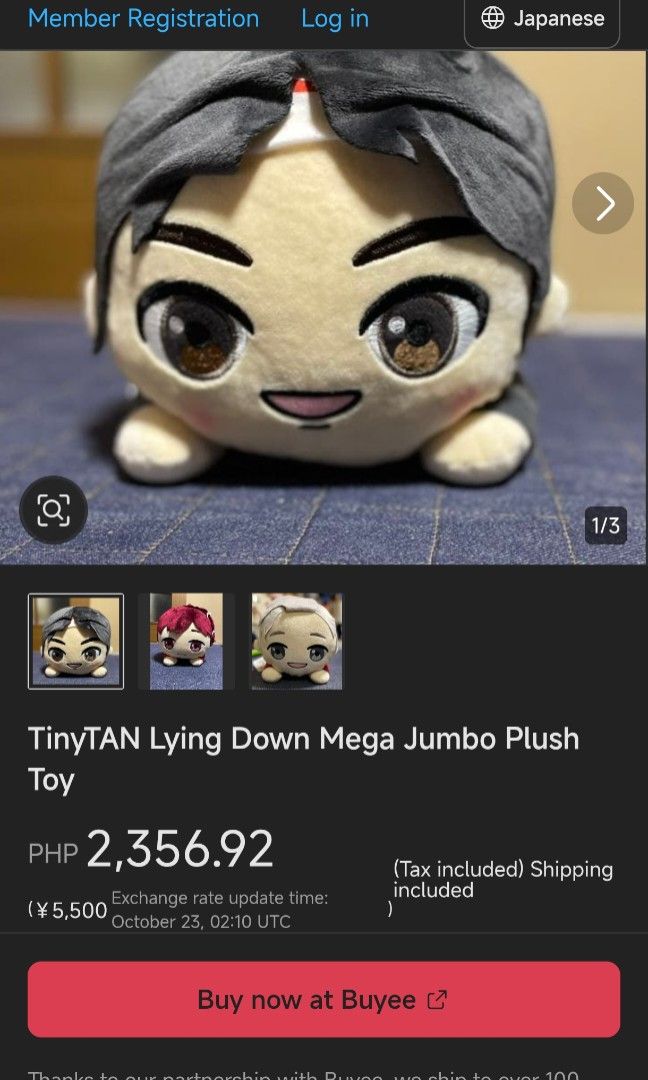 SEGA TinyTAN Jin (Category: K-Wave Merchandise) located in Iloilo. Submitted by geselalpan30231 (Listing ID 1469925661, Image 3). Description: .