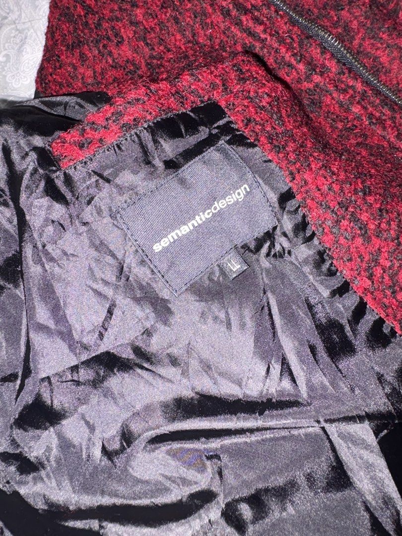 Semantic Design Red Coat (Category: Coats, Jackets and Outerwear) located in Manila. Submitted by rancww (Listing ID 1469821712, Image 3). Description: 21 x 26.