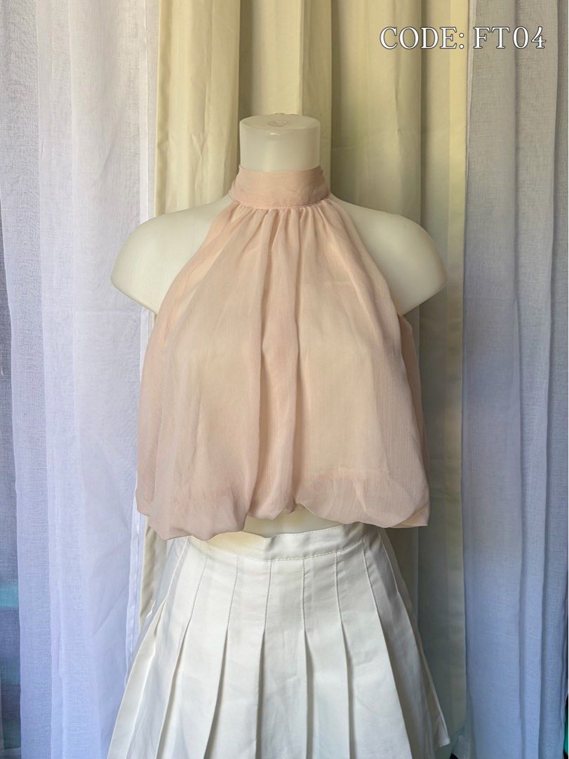 SHEIN Apricot Halter Top (Category: Sleeveless) located in Rizal. Submitted by finefitsby.ff (Listing ID 1469904024, Image 1). Description: - small to semi med - brand new .