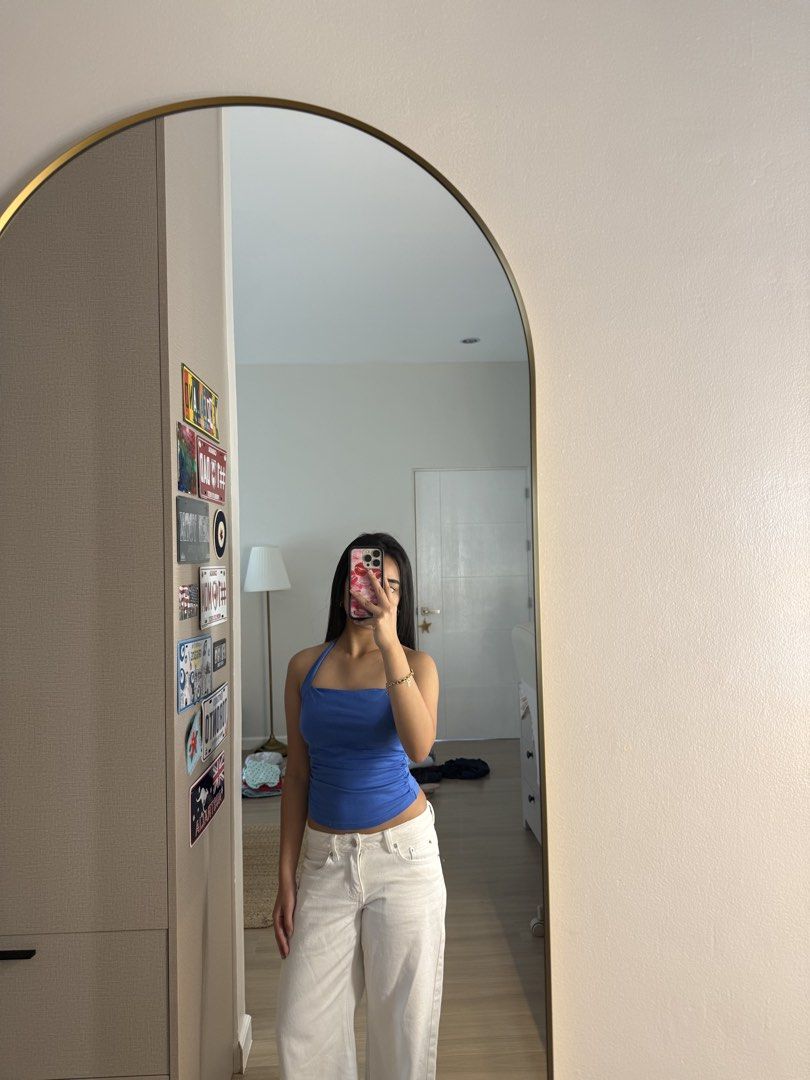 SHEIN Blue Halter Top (Category: Sleeveless) located in Manila. Submitted by bella_boo (Listing ID 1469844642, Image 3). Description: tags: subdued brandy melville hollister urban revivo urban outfitters edikted shein bershka stradivarius pull and bear hnm cotton on.