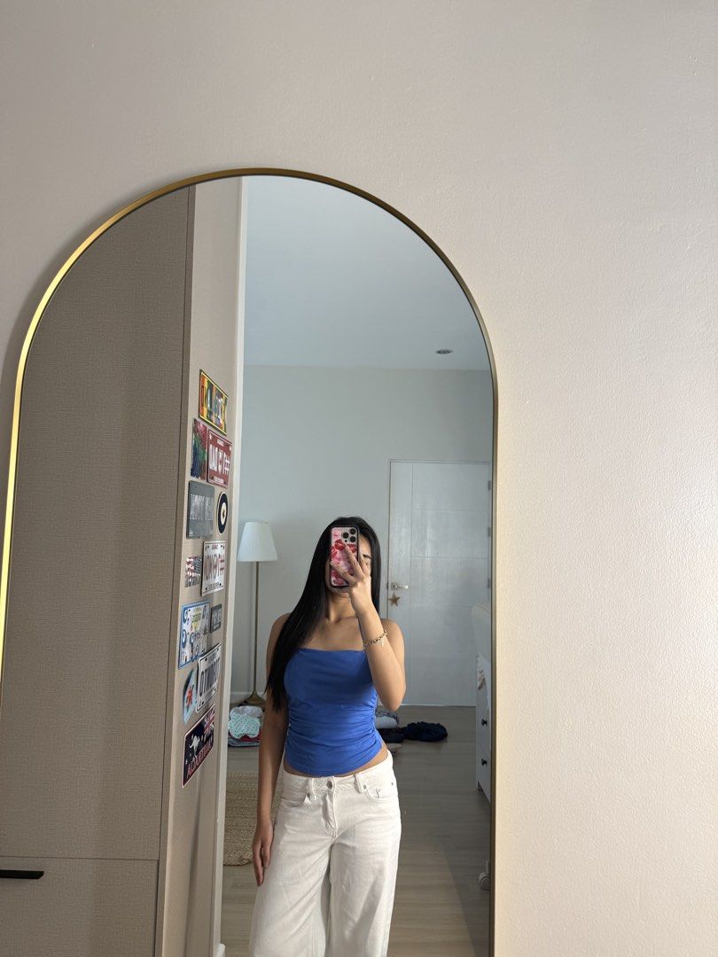 SHEIN Blue Halter Top (Category: Sleeveless) located in Manila. Submitted by bella_boo (Listing ID 1469844642, Image 2). Description: tags: subdued brandy melville hollister urban revivo urban outfitters edikted shein bershka stradivarius pull and bear hnm cotton on.