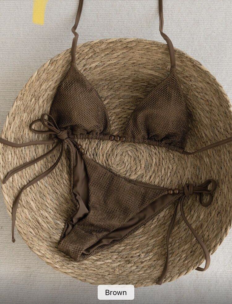 Shein Brown Two Piece Bikini Swimsuit (Category: Bikinis & Swimsuits) located in Manila. Submitted by nadz.28 (Listing ID 1469815641, Image 1). Description: .