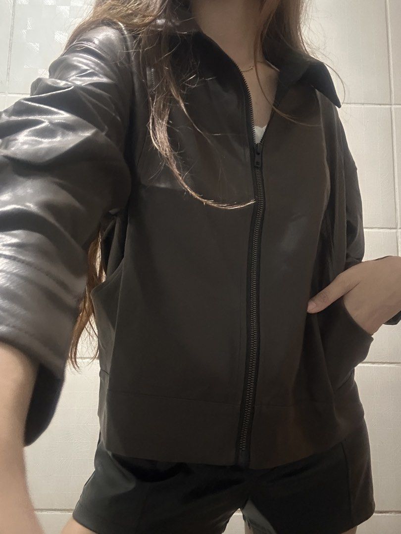 Shein Dazy Brown Leather Jacket (Brandnew) (Category: Coats, Jackets and Outerwear) located in Manila. Submitted by prettytrendsboutique (Listing ID 1469885342, Image 2). Description: Size - S (on tag) - Dimes: 23x22 - Good for topper/motorcade/everyday ootd - Visit my shop for more trendy options or dm me for more selections 📍Location: Manila Can be shipped via Lalamove or Grab around Metro Manila (Same Day Shipping Available) Jnt for provinces