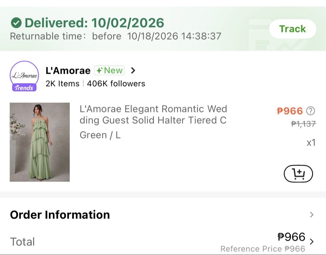 Shein Ruffled Dress - Size L (Category: Evening dresses & gowns) located in Quezon City. Submitted by meemeec (Listing ID 1469894582, Image 3). Description: Brand new. Never been used. Was unable to return it on the allowed time. Last price pls .