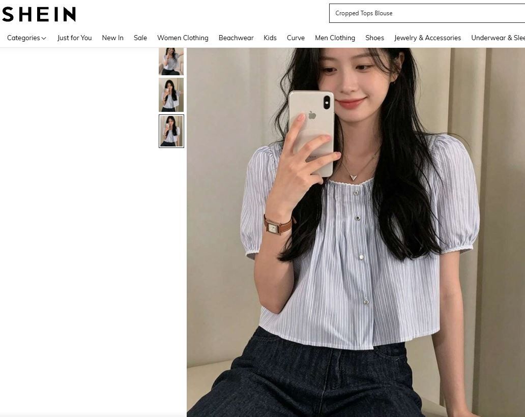 SHEIN Top - Bundle of 3 (Category: Blouses) located in Cainta. Submitted by stardust.1111 (Listing ID 1469752019, Image 3). Description: Item details and measurements are provided in the uploaded photos. All items are in good condition..