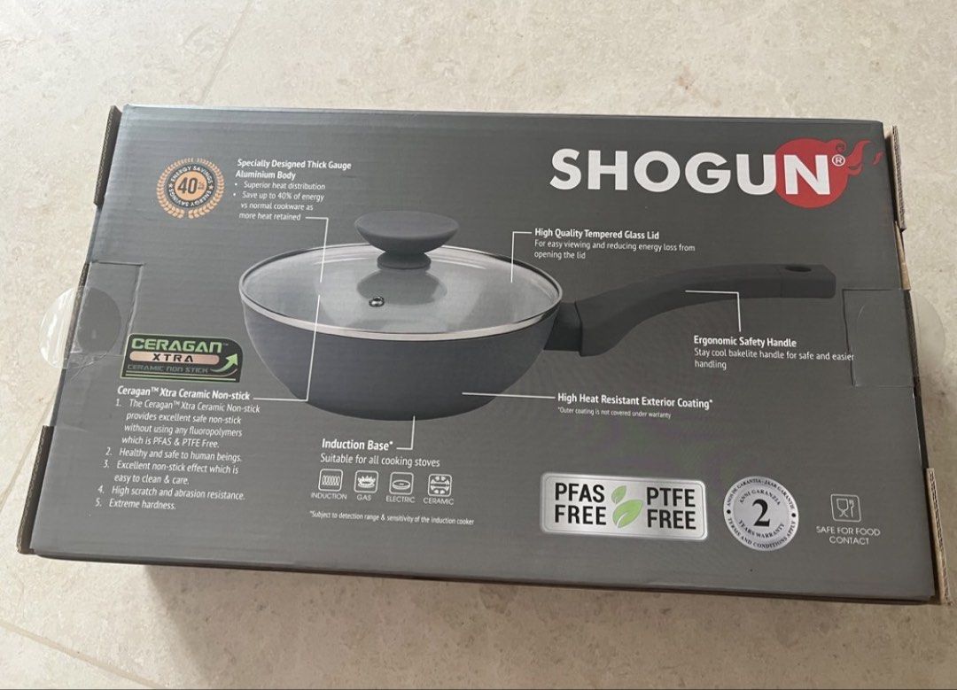 SHOGUN Kuro 3pcs Cookware Set Frypan Wok, Furniture & Home Living ...