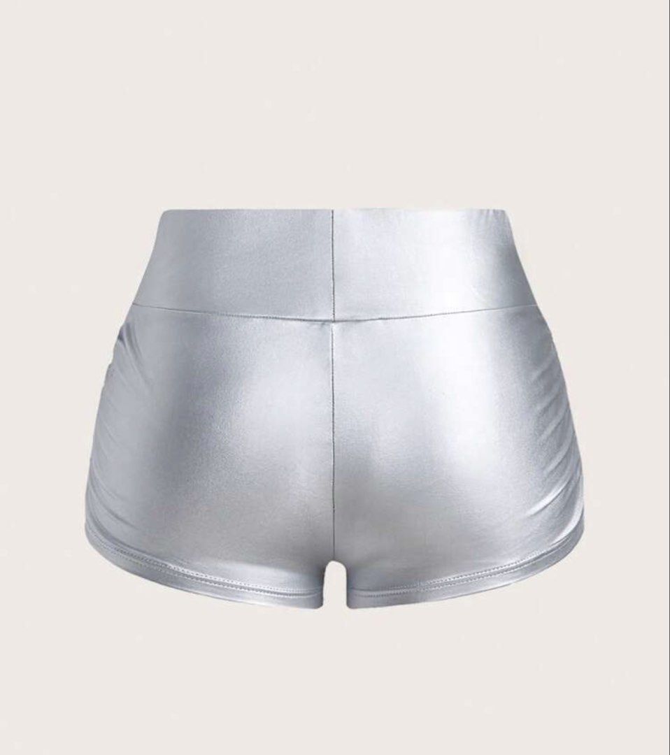 Silver/ Metallic fitted shorts (Category: Shorts) located in Balagtas. Submitted by siennaspi (Listing ID 1469887349, Image 2). Description: .