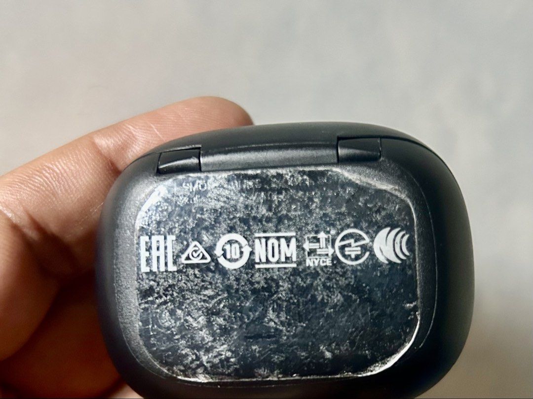 Skullcandy Smokin Buds True Wireless Black (Category: Earphones) located in Makati City. Submitted by quadrant (Listing ID 1469817344, Image 2). Description: - Model: Skullcandy Dime 3 True Wireless Earbuds - Color: Black - Condition: Fully operational with clean ear tips and charging contacts; minor scuffing on the case's bottom label sticker - Features: Music, movie, and podcast EQ modes with functional battery indicator lights - Inclusion: Com