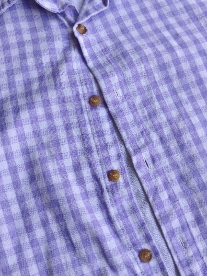 Smyth Lavender Plaid Button-down Polo Shirt (Category: Tshirts & Polo Shirts ) located in Cavite. Submitted by benta.ni.jm (Listing ID 1469896486, Image 3). Description: Size: M Dimensions: 22x27.5 Condition: 10/10 Color Rate: 10/10 Issue: 📩📩📩.
