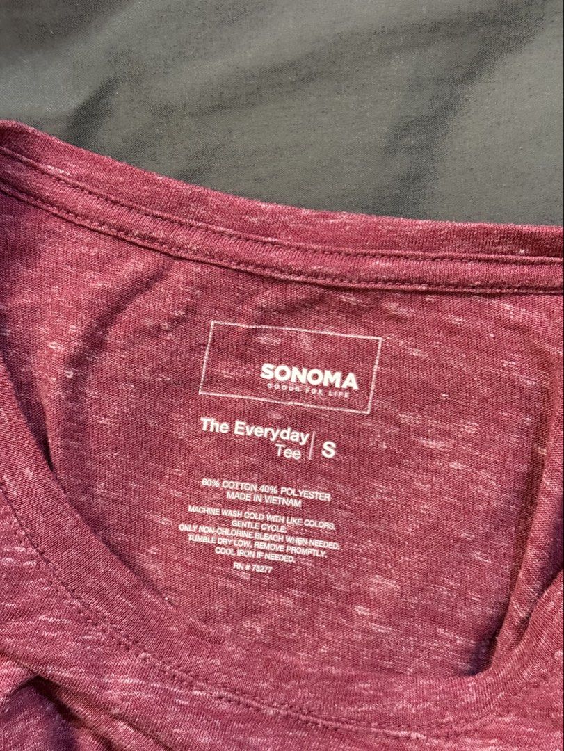 Sonoma Maroon T-shirt (Category: Shirts) located in Quezon City. Submitted by hazpreloved (Listing ID 1469845494, Image 2). Description: Actual photos posted Discounts available for bulk orders Tags: GU, uniqlo, bershka, cotton on, h&m, mango, love bonito.