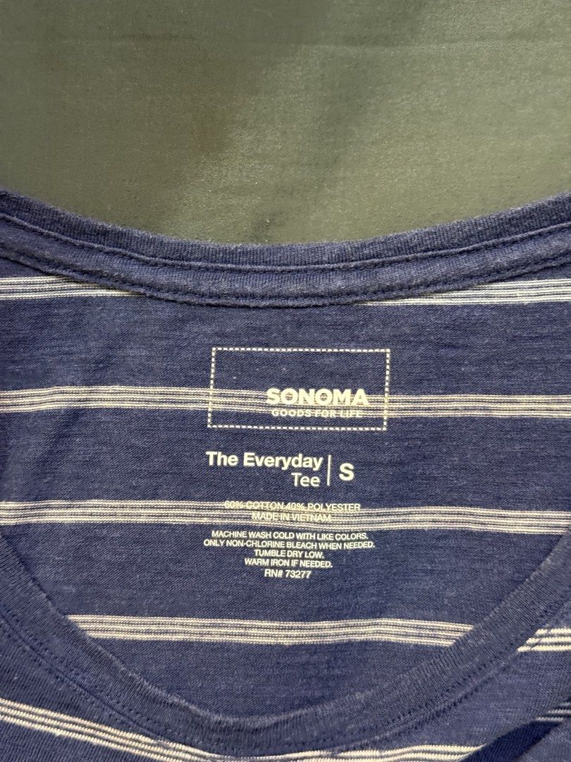 Sonoma Striped Blue T-shirt (Category: Shirts) located in Quezon City. Submitted by hazpreloved (Listing ID 1469845940, Image 2). Description: Actual photos posted Discounts available for bulk orders Tags: GU, uniqlo, bershka, cotton on, h&m, mango, love bonito.