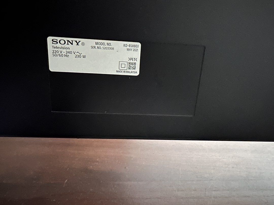 Console + Sony Bravia 4K Smart TV (Category: TV) located in Makati City. Submitted by randombloggingstuff (Listing ID 1469796850, Image 2). Description: Kasama yung patungan ng tv and speakers. Pick and and test in makati near Ayala Circuit. With sound system and remote Sony Bravia 65-inch television, model KD-65X80J. Manufactured May 2021. 220-240V power rating, 230W. Multiple ports at the back including 4 HDMI inputs, 2 USB ports, optical audio