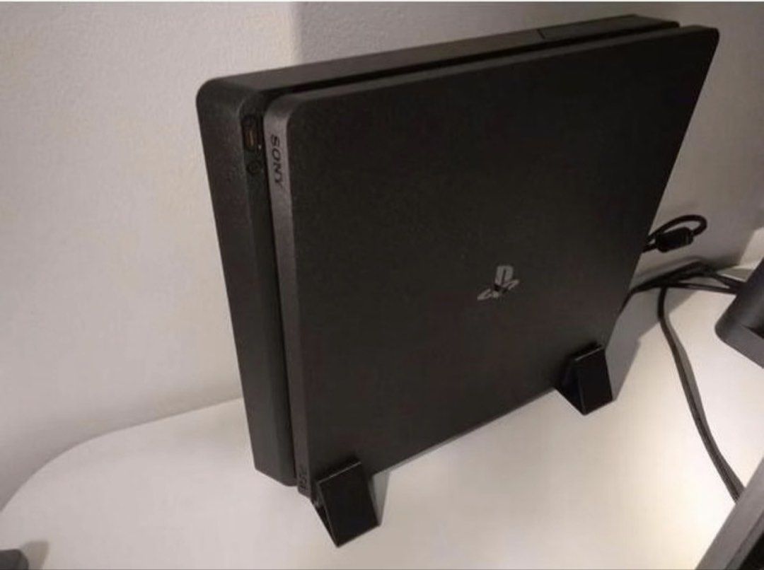 Sony PlayStation 4 Slim Console with Stand (Category: PlayStation) located in Cainta. Submitted by nastyak (Listing ID 1469789943, Image 1). Description: - Console: Sony PlayStation 4 Slim (Black) - Condition: Clean exterior, minimal dust, recently tested and fully functional - no controller included - Features: Working disc drive and all ports tested - Reason for selling: Upgraded to a new console.