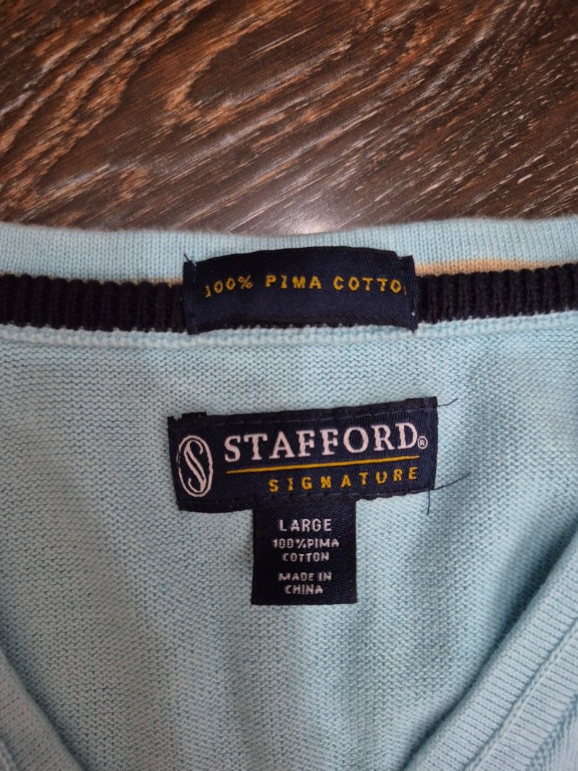 Stafford Cotton Knit Longsleeve (Category: Tshirts & Polo Shirts ) located in Santa Cruz. Submitted by deenem (Listing ID 1469770311, Image 3). Description: Like New😍👌 No flaws👌 L on Tag Can fit L-XL Asian (Measurements laid flat in inches) Bust:22.5 Armhole:10.5 Lenght: 27.5.