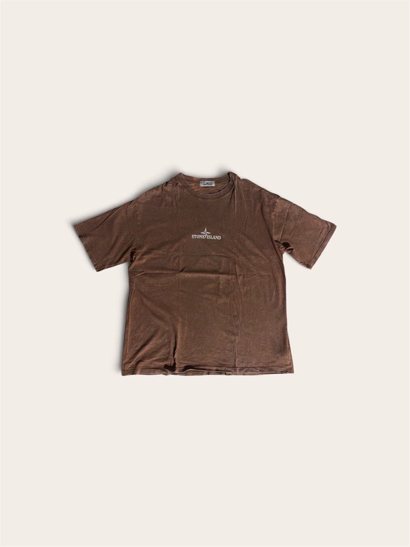 stone island (Category: Tshirts & Polo Shirts ) located in Manila. Submitted by youngvill (Listing ID 1469788074, Image 1). Description: width: 27” length: 30” - Color: washed brown - Condition: Clean, no major flaws - Ideal for: Streetwear outfits or gym fits.