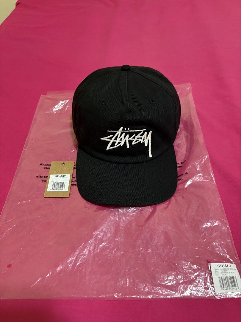 Stüssy Big Stock Mid Depth Cap - Black (Category: Caps & Hats) located in Pinamalayan. Submitted by chikitz21 (Listing ID 1469887381, Image 2). Description: - Brand new (bought from Commonwealth online store) - Color: Black - Location: Pinamalayan, Oriental Mindoro (shipping via J&T); by schedule due to work (no rushing) - Free to pass if in doubt - Strictly "Payment first" Product details: MID-DEPTH FIVE PANEL CAP WASHED COTTON TWILL STÜSSY STOC