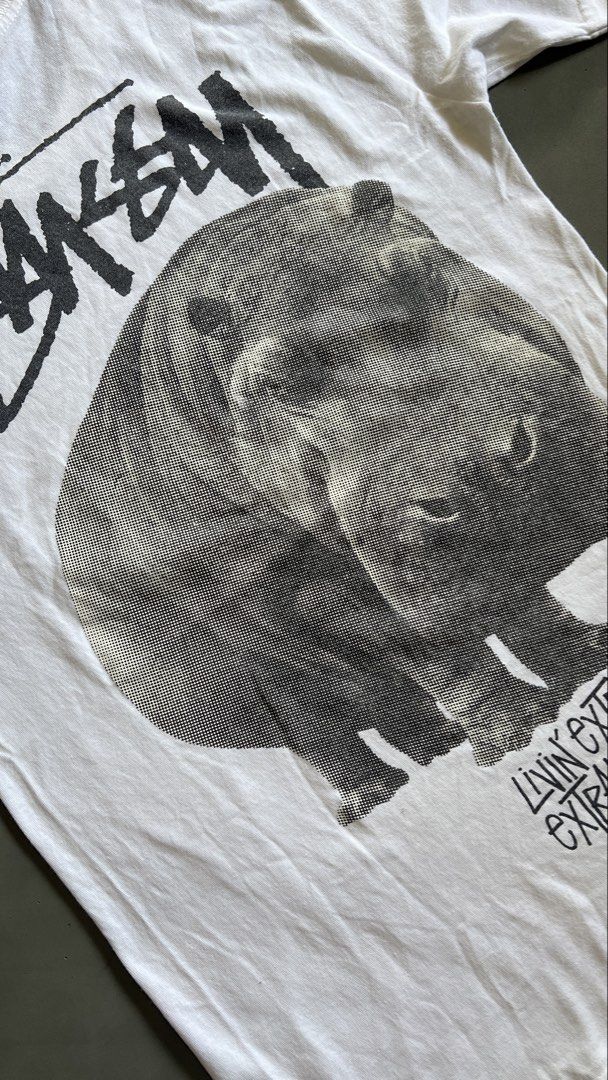 Stussy Hippo Tee (Category: Tshirts & Polo Shirts ) located in General Santos City (Dadiangas). Submitted by nofuckingli (Listing ID 1469851416, Image 2). Description: Authentic Negotiable Price Length: 28 Width: 18.5 MINIMAL HAIRLINES GOOD CONDITION.