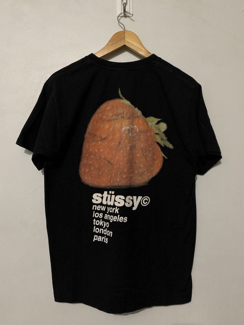 Stussy Strawberry Pigment (Category: Tshirts & Polo Shirts ) located in San Juan City. Submitted by katchur.thirft (Listing ID 1469890437, Image 1). Description: M on tag 20 x 28 Minimal cracks on print not sure if design Still negotiable drop your offer.