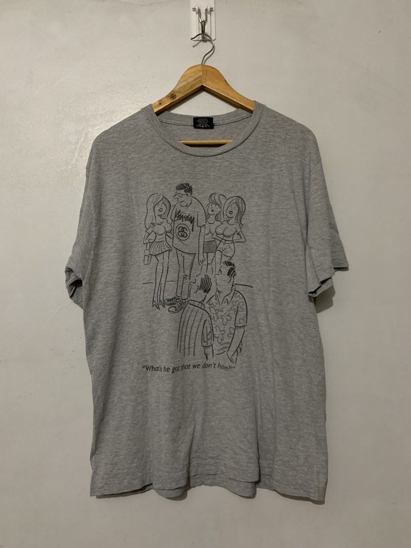 Stussy What’s He got? (Category: Tshirts & Polo Shirts ) located in San Juan City. Submitted by katchur.thirft (Listing ID 1469810463, Image 1). Description: L on tag 22 x 29 Need wash only Still negotiable drop your offer.