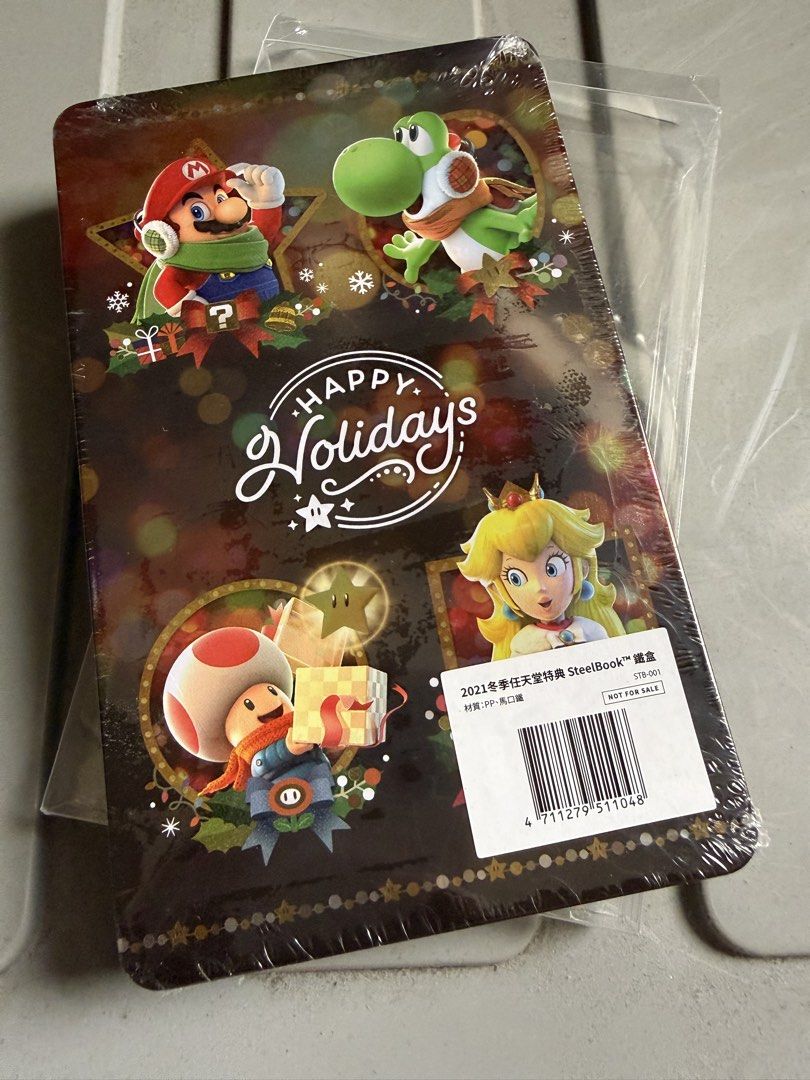 Super Mario Happy Holidays Steelbook (Category: Nintendo) located in Manila. Submitted by gamengrind (Listing ID 1469906049, Image 2). Description: Steelbook only No game Plastic sealed With free protective case Payment via gcash or bdo if lalamove Meetup locations are Robinsons Place Manila or LRT Pedro gil mcdo.