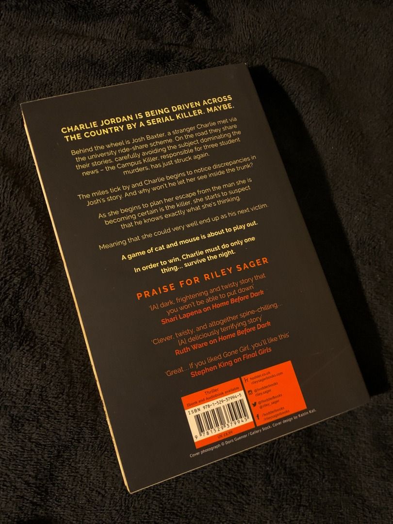 Survive the Night by Riley Sager (Paperback) (Category: Storybooks) located in Porac. Submitted by contrapasso (Listing ID 1469934217, Image 2). Description: Survive the Night by Riley Sager (Paperback) 💸 P450 + shipping fee - Slight tanning on the page edges and some creasing on the cover edges due to handling (see photos). - Aside from that, the rest of the book is in excellent condition! The pages are clean and the binding is solid. No annota