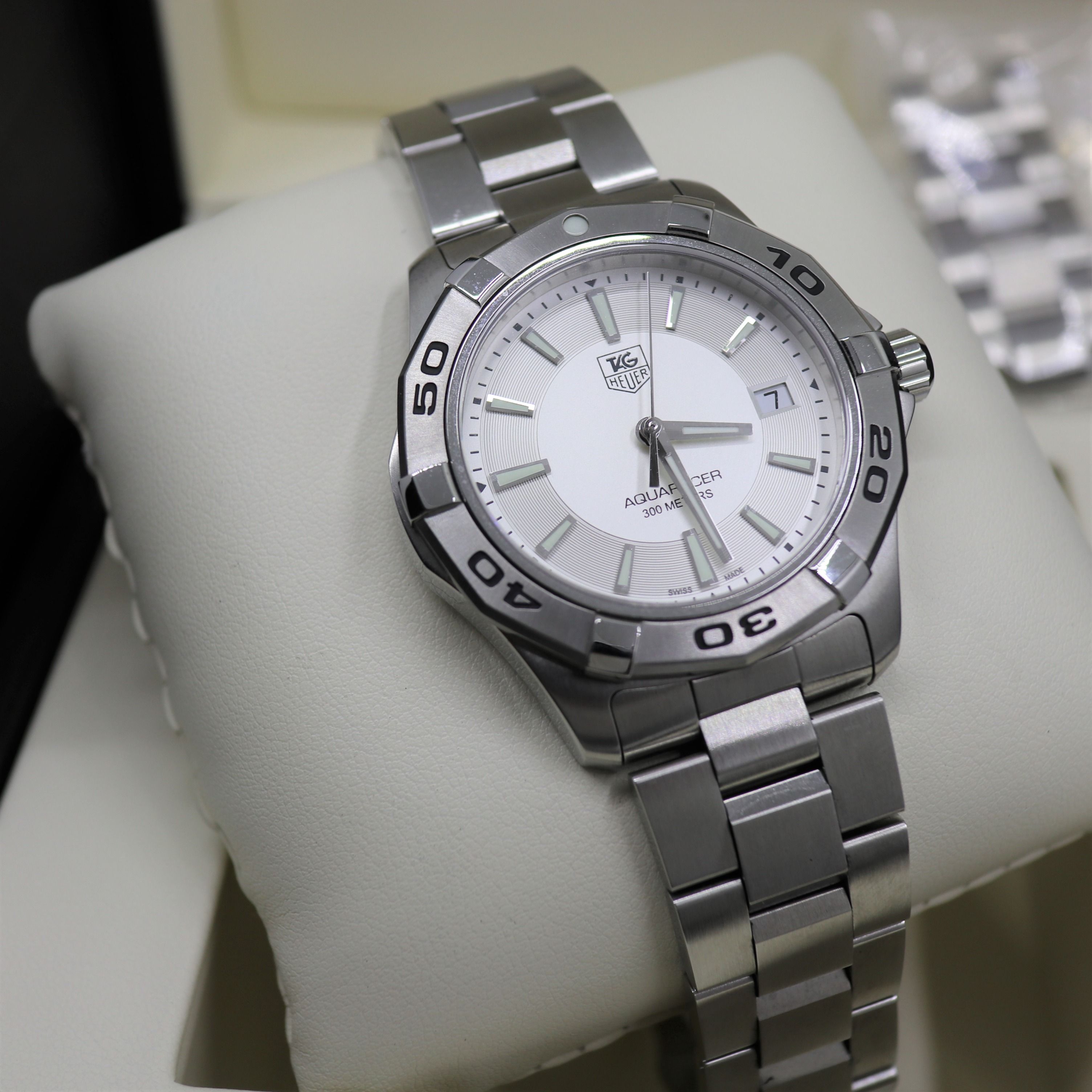 TAG Heuer Aquaracer White Dial Men's Watch WAP1111, Luxury, Watches on ...