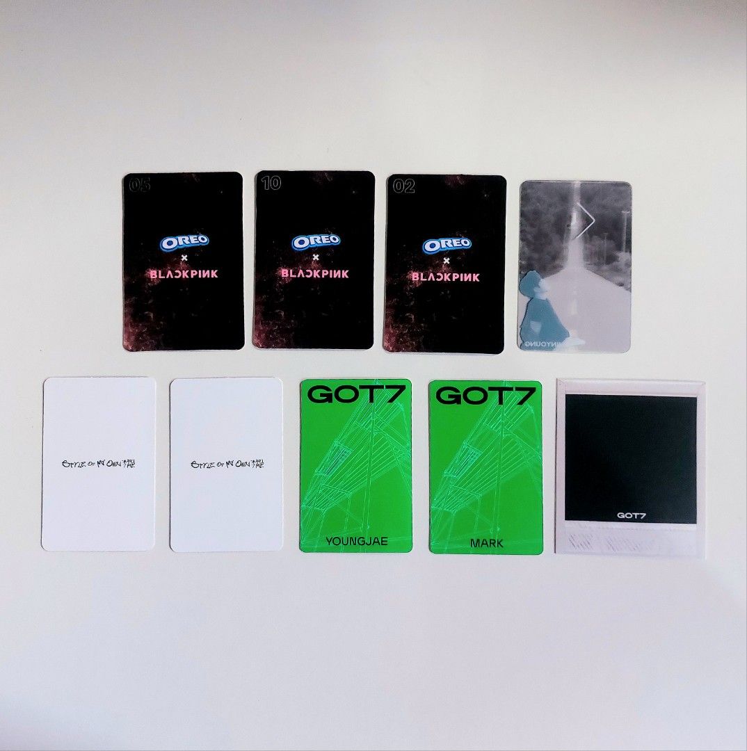 TAKE ALL P350 | GOT7 & BLACKPINK PHOTOCARDS (Category: K-Wave Merchandise) located in Batangas. Submitted by solanasupersale (Listing ID 1469861847, Image 2). Description: 📚 major bookshelf clean out / clearance sale ~ — take all for P350 — official photocards from GOT7 albums and BLACKPINK merch — MOP: Gcash | fast shipping *feel free to send a message if you wish to negotiate the price :).