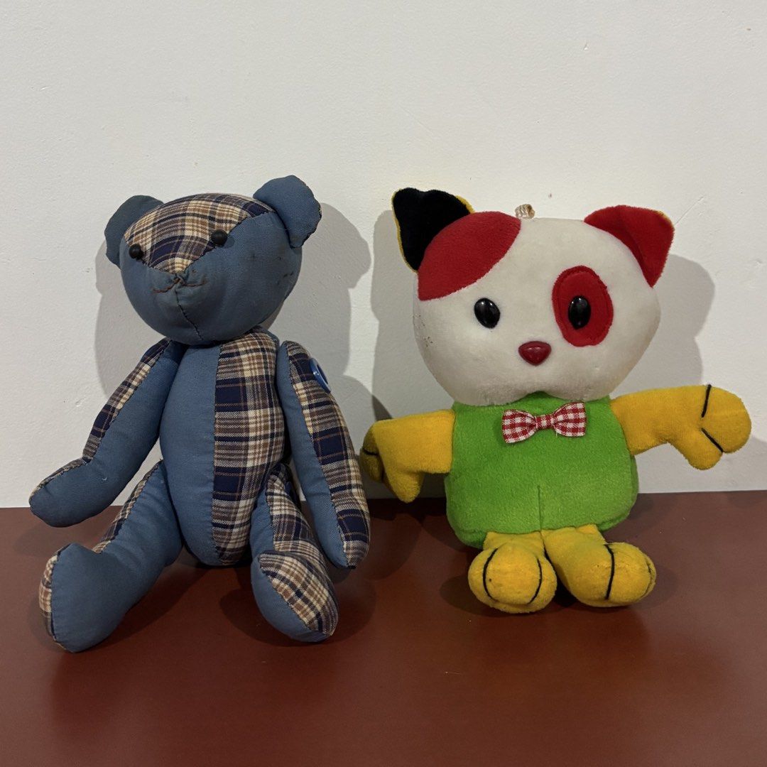[TAKE BOTH] Vintage Hand-made Blue Patchwork Bear + Plush Cat (Category: Vintage Collectibles) located in Cavite. Submitted by nanangonlineshop (Listing ID 1469913795, Image 1). Description: 📌 Vintage Hand-made Blue Patchwork Bear + Plush Cat 🏷️ P25 (take both) ✅ Sold as-is; needs a quick wash. ⚠️ POLICY: ❌ NO COD ✅ AS IS, WHERE IS ✅ FIRST PAY BASIS ✅ MINE NOW, PAY NOW ✅ 3-DAYS HOLD ONLY. UNPAID RESERVATIONS ARE VOIDED. 📍 Location: Cavite 👉 W