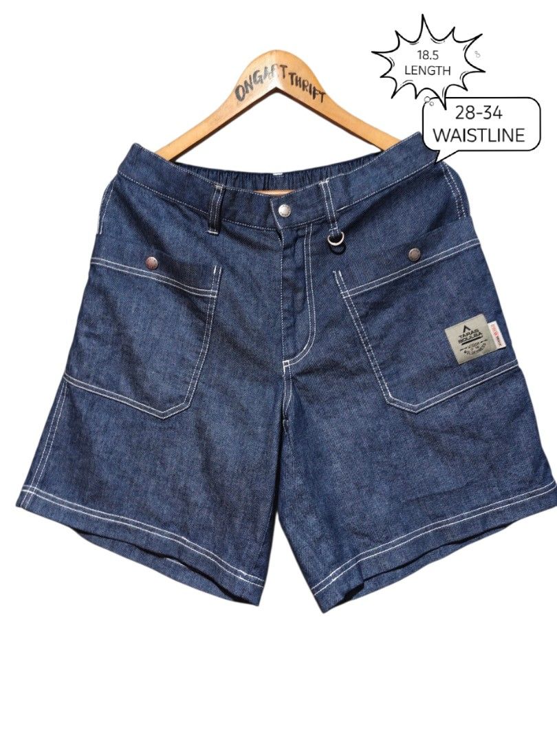 Taras Boulba Denim Fire Shield Shorts (Category: Shorts) located in Maasim. Submitted by ukayganda25 (Listing ID 1469871448, Image 1). Description: - Brand/Model: Taras Boulba Denim Shorts - Color: Dark Blue - Material: Fire Shield Fabric - Waist: Elastic, stretches from 28 to 34 inches - Length: 18.5 inches - Features: Multiple utility pockets, contrast white stitching, front D-ring - Best for: Outdoor activities and everyday wear - Condition: B