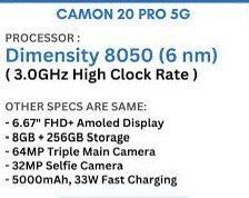 Tecno Camon 20 PRO 5G 256 GB BLACK (Category: Android Others) located in Manila. Submitted by rcastro.0828 (Listing ID 1469932438, Image 2). Description: 📱 FOR SALE: TECNO CAMON 20 PRO 5G 🖤 Color: Black 💾 Storage: 256GB 📦 Inclusion: Original box 📱 Freebie: Phone case ✅ Smooth and responsive screen ✅ No issues ✅ Working properly ✅ Sleek black colorway ✅ Spacious 256GB storage ✅ 5G connectivity ✅ Comes with phone case and box 📌 Condition: Smo