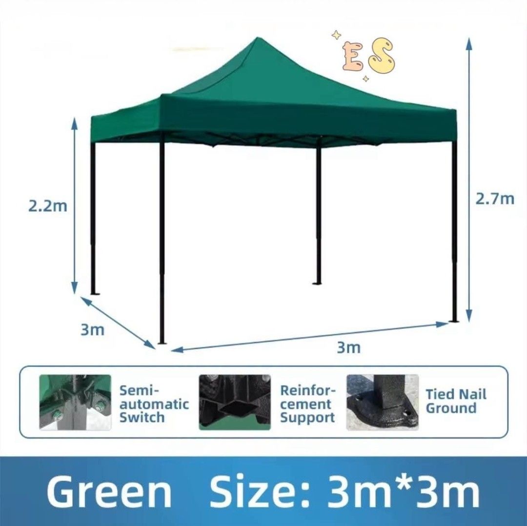 Telescopic outdoor tent (Category: Announcements) located in Manila. Submitted by haideshop (Listing ID 1469813466, Image 2). Description: 2200 2 x2 m 2300 3 x3 m 2500 2 x3 m 2800 3x4.5 m 3600 3 x6 m Blue green red available color.