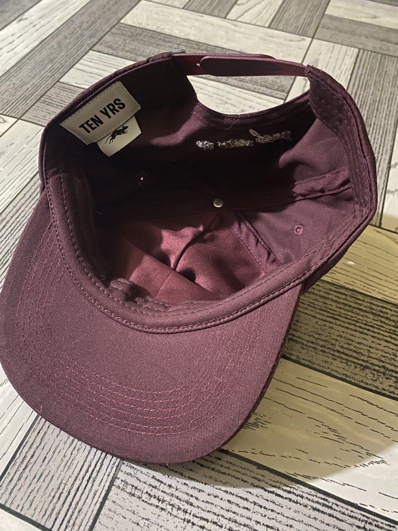 TEN YRS Maroon Snapback Cap with White NY Logo (Category: Caps & Hats) located in Manila. Submitted by hattearss (Listing ID 1469882940, Image 2). Description: Dm📥.
