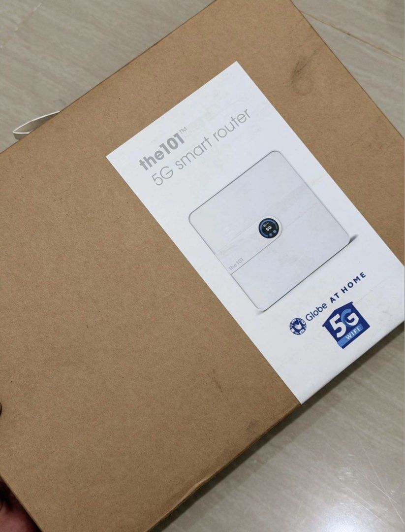 the101 5G Smart Router Globe At Home (Category: Networking) located in Caloocan City. Submitted by kennanmanalo (Listing ID 1469868868, Image 3). Description: selling it for ₱1500 only • fiber-like speeds (up to 100 mbps) • easy plug & play, no install needed • can connect up to 6 devices • reloadable • stone (basic skin) not yet installed • available only in 5G places • need ipa-openline para magamit sa location mo and para din pwede yung ibang 