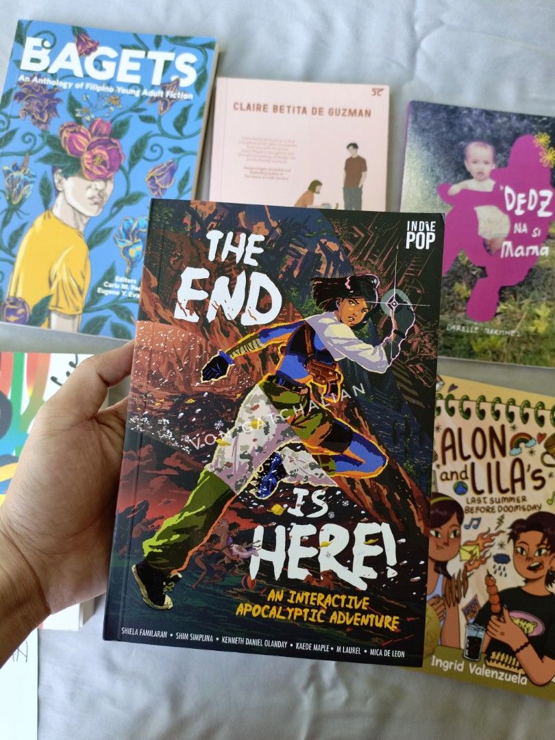 The End is Here! An Interactive Apocalyptic Adventure Book (Category: Storybooks) located in Pasay City. Submitted by vonoftenreads (Listing ID 1469872906, Image 1). Description: - Title: The End is Here! - Authors: Shiela Familaran, Shim Simplina, Kenneth Daniel Olanday, Kaede Maple, M Laurel, and Mica De Leon - Publisher: Indie Pop - Genre: Interactive apocalyptic adventure - Condition: Good as new Notes: • Original price is Php 485, bought fro