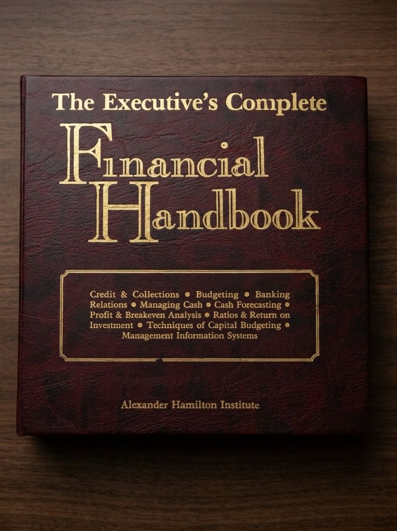THE EXECUTIVE'S COMPLETE FINANCIAL HANDBOOK (Category: Textbooks) located in Makati City. Submitted by furrowpublishinghouse (Listing ID 1469806296, Image 1). Description: A vintage reference book "The Executive's Complete Financial Handbook", published by the Alexander Hamilton Institute (commonly released around the 1980s–1990s, such as the 1985 the executive's complete financial handbook. and 1997 editions). The cover highlights several founda