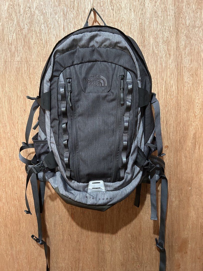 The North Face Big Shot Backpack Grey (Category: Backpacks) located in Cabiao. Submitted by alldaythrift (Listing ID 1469768660, Image 1). Description: - Authentic The North Face Big Shot Backpack - Color: Dark Grey Heather - Heavy-duty everyday carry bag with ample compartments for laptop and gear - Dual vertical front zip pockets with stylish daisy chain webbing - Padded mesh back panel and shoulder straps with adjustable sternum strap and wais