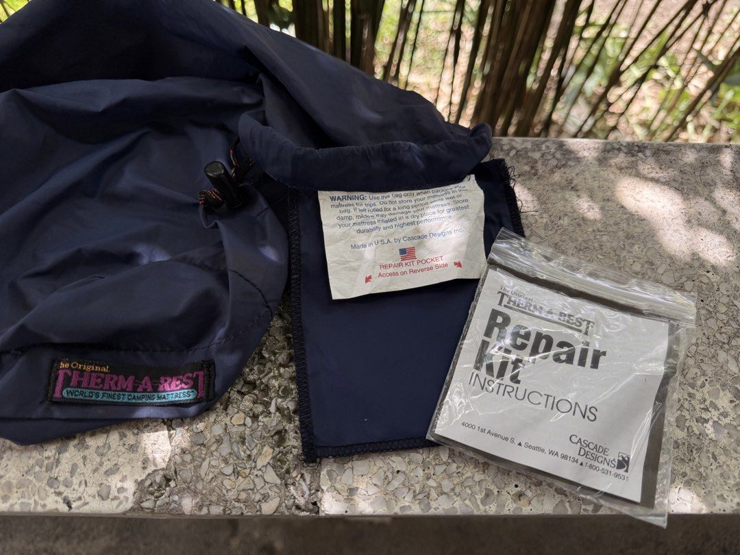 THERM-A-REST sleeping mat (Category: Hiking & Camping) located in Calamba. Submitted by transitory (Listing ID 1469877390, Image 3). Description: For Sale THERM-A-REST self inflate camping bed (medyo mabagal lang,need assist to inflate faster) Made In USA with repair kit included in good condition no holes ₱1,300 Calamba,Laguna location J&T shipping or Lalamove c/o buyer 09165870869 Pm or comment for faster transaction Salamat .