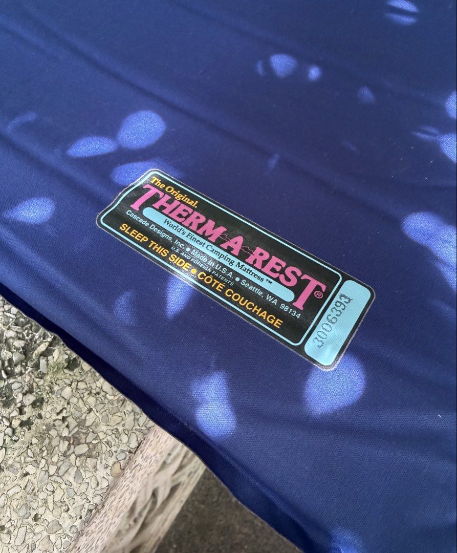 THERM-A-REST sleeping mat (Category: Hiking & Camping) located in Calamba. Submitted by transitory (Listing ID 1469877390, Image 2). Description: For Sale THERM-A-REST self inflate camping bed (medyo mabagal lang,need assist to inflate faster) Made In USA with repair kit included in good condition no holes ₱1,300 Calamba,Laguna location J&T shipping or Lalamove c/o buyer 09165870869 Pm or comment for faster transaction Salamat .