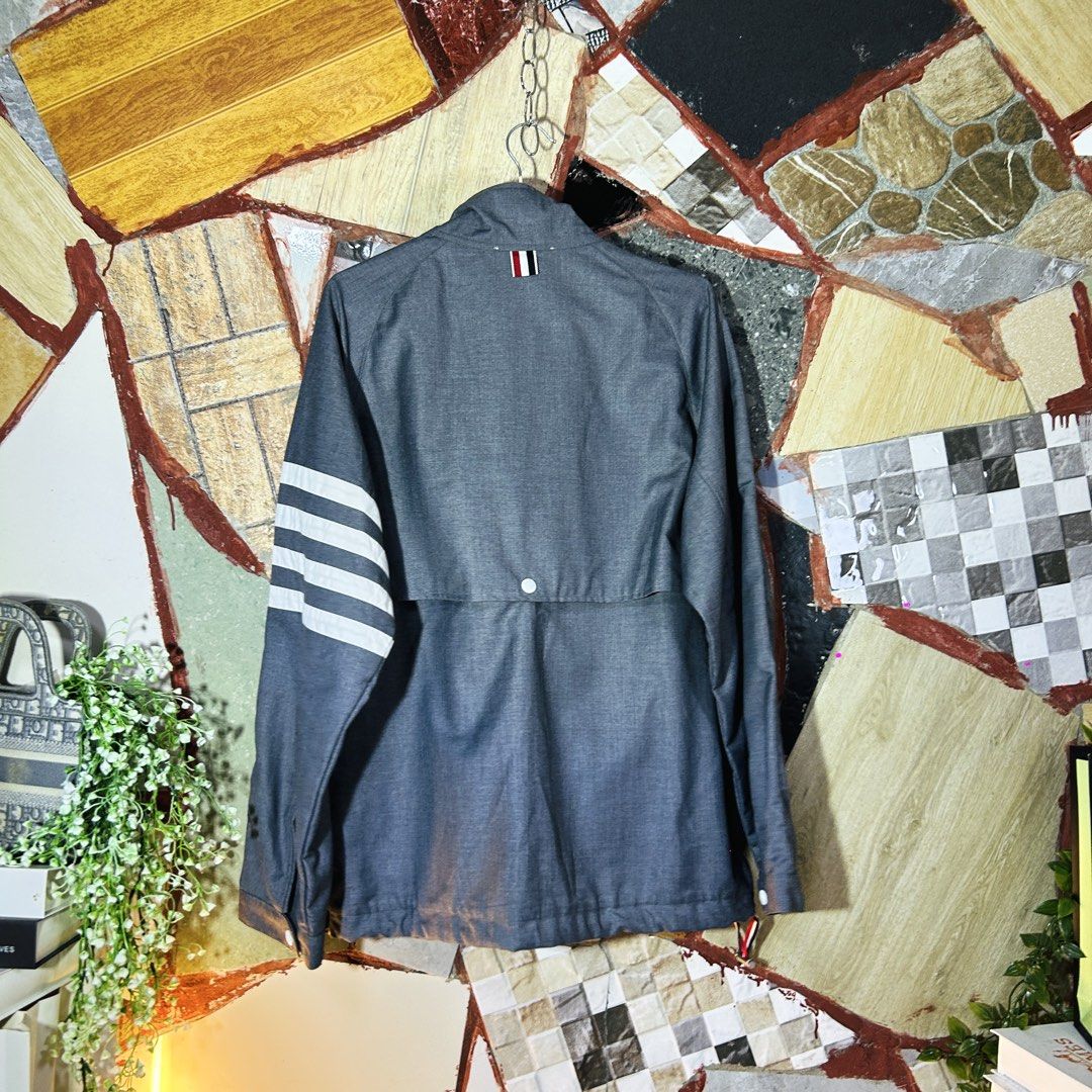 Thom browne jacket (Category: Luxury Apparel) located in Baguio. Submitted by kckc_luxury (Listing ID 1469916072, Image 2). Description: 🌸 TINY PINK SPOTS ARE LENS DAMAGE, NOT CLOTH STAINS ————————— ❗️KINDLY READ BEFORE MAKING AN OFFER❗️ LISTING DETAILS size:Large width x length (inches):23x28 condition: EXCELLENT --- MOP: Gcash / BPI MOD: J&T / JRS LOCATION: Baguio City --- NOTE: • Manage your expectations • Photos did not go under any edit but