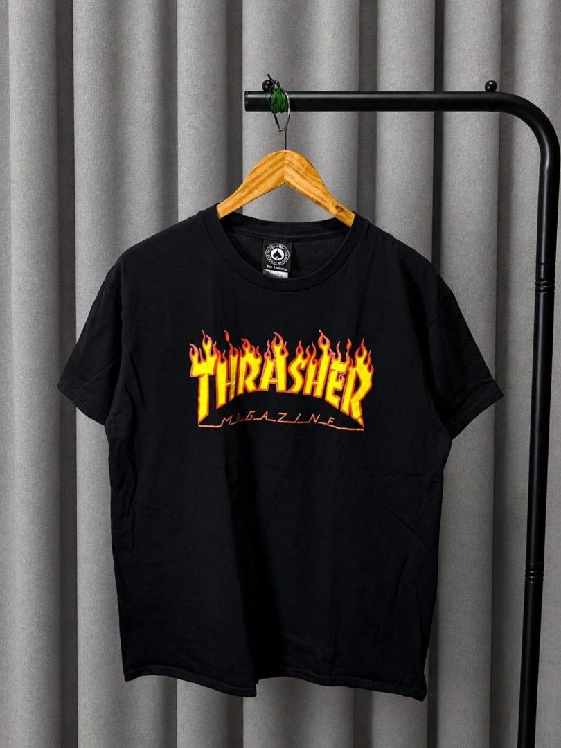 THRASHER FLAMES SHIRT (Category: Tshirts & Polo Shirts ) located in Davao. Submitted by blazing.rachel02 (Listing ID 1469886875, Image 1). Description: 21 x 27 (fits large) Bagong bago pa No issue Can do VC with actual item.