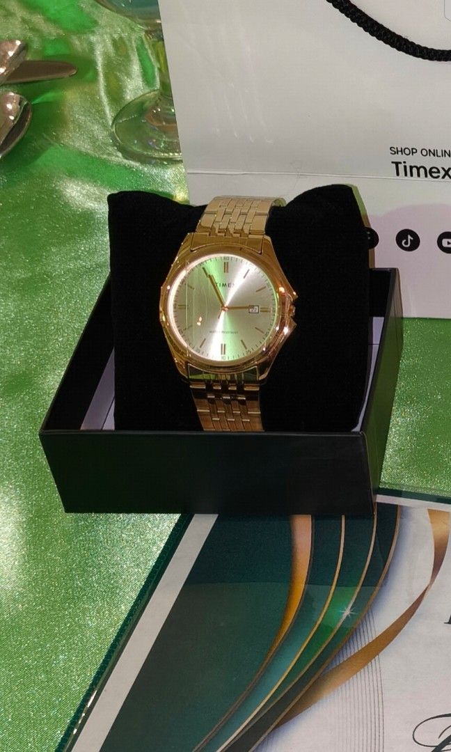 Timex arden date 41mm full gold-tone (Category: Men's Watches) located in Manila. Submitted by jjfabs (Listing ID 1469893344, Image 1). Description: brandnew timex arden date 41mm full gold-tone. model TW2Y97900.