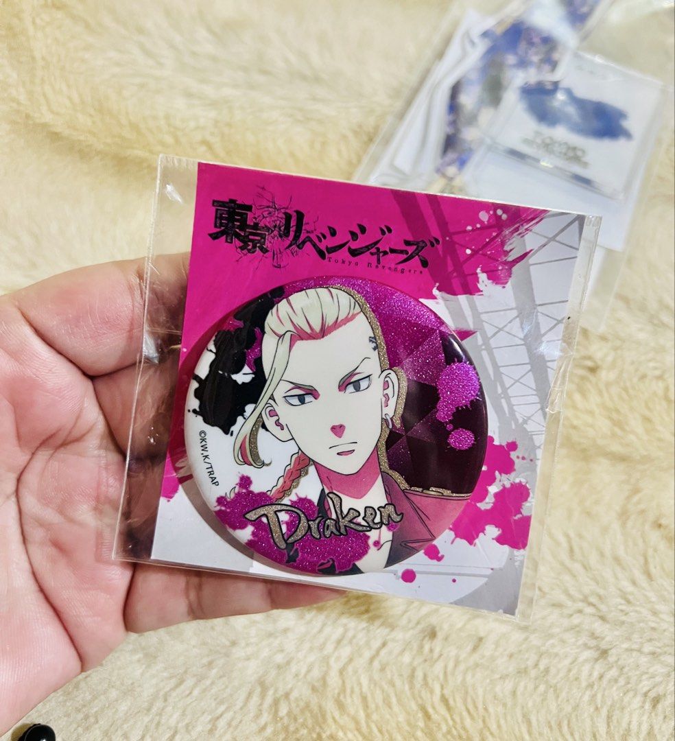 Tokyo Revengers ~Assorted~ Merch set (Category: Character Goods) located in Taguig. Submitted by lae.onlineshop (Listing ID 1469764359, Image 3). Description: Tokyo Revengers ~Assorted~ Merch set *SOLD AS SET ONLY. Set of 3 *SOME ARE LOOSE. No original packaging, AS IS *THE COLOR MAY SLIGHTLY DIFFER FROM ACTUAL DUE TO LIGHTING AND/OR SCREEN RESOLUTION. Issue: zero to minimal hairlines on surface, AS IS Inclusion: 1 x Can Badge (Draken/Mikey- Loos