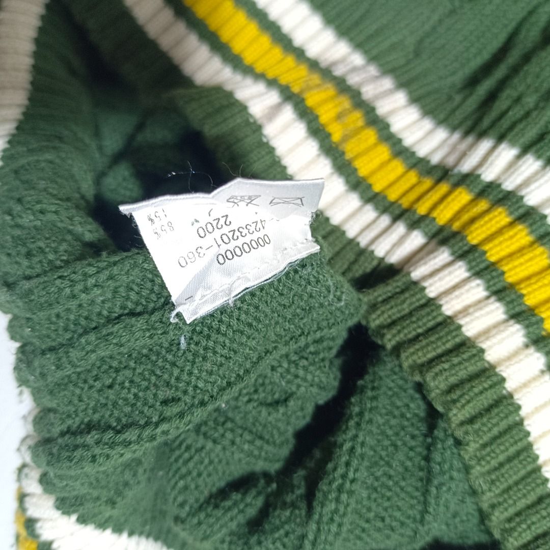 Tommy Hilfiger Knitted Vest❗ (Category: Vests) located in Baguio. Submitted by freshmarket_2600 (Listing ID 1469889995, Image 3). Description: Brand: Tommy Hilfiger Cable Knit Vest Tags: Complete Size: Dimension: Condition: Excellent Color rate: 10/10 Color: Green Issue/s: None.