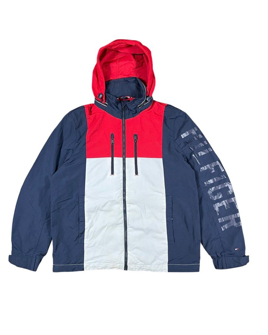 Tommy Hilfiger windbreaker jacket (Category: Coats, Jackets and Outerwear) located in Bacolod City. Submitted by piquedup.ph_v2 (Listing ID 1469929560, Image 1). Description: Tommy Hilfiger windbreaker jacket -Authentic Size: Large| 24x28 Condition: Excellent Color rate: 9.5/10 (Color may vary to lighting) Flaws: none.