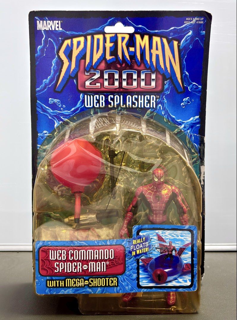 Toy Biz Spider-Man Web Splashers Series 2000 - Spider-Man (Web Commando) (Category: Other Merchandise) located in Tarlac. Submitted by ggplaysph (Listing ID 1469802767, Image 1). Description: Toy Biz Spider-Man Web Splashers Series 2000 - Spider-Man (Web Commando) • 600 pesos only • Authentic / Sealed (slightly damaged packaging) • Complete accessories • Size: 5 inches 📍COD/COP available. Shipping fee must be paid first to secure your order. Ite