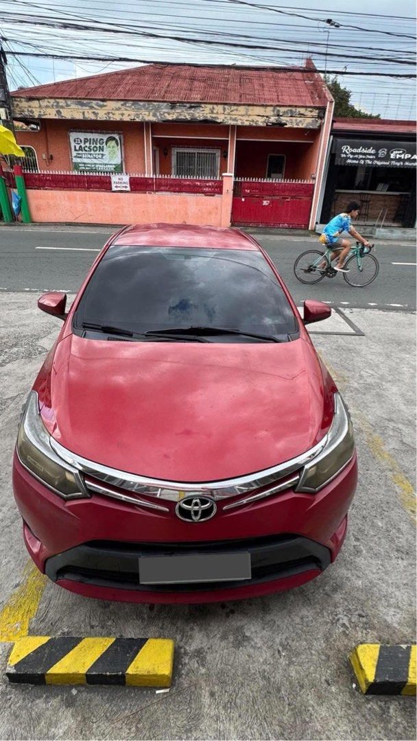 Toyota Vios 1.3 Automatic Auto (Category: Used Cars) located in Manila. Submitted by techclub (Listing ID 1469807080, Image 2). Description: For Sale: 2014 Toyota Vios 1.3 Automatic Clean Papers- ORCR, HPG Registered until 2027 Has 1 year car insurance comprehensive until 2027 Mileage: 159,000+ kilometres Transmission: Automatic Exterior color: Metallic Red Fuel Type: Gas(XCS) Owner: 2nd New Battery - Motolite gold New Tires Customize Mags Custom
